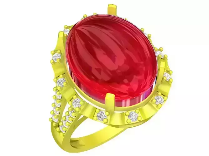 5347 oval ruby and diamond fashion ring for lady