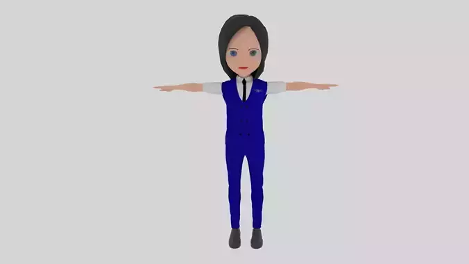 Stewardess - Cartoon Character Woman