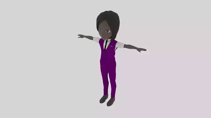 Stewardess - Cartoon Character Afro Woman