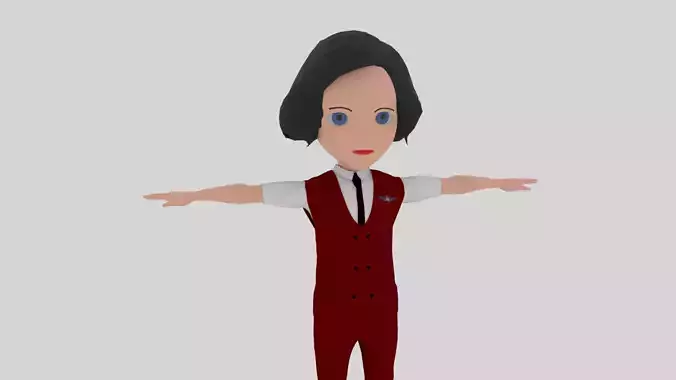 Stewardess - Cartoon Character Woman