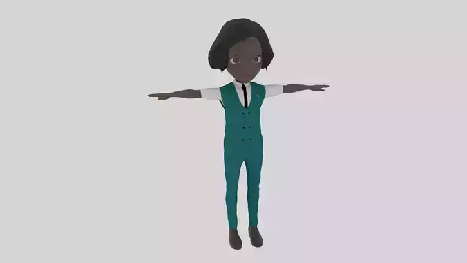 Stewardess - Cartoon Character Afro Woman