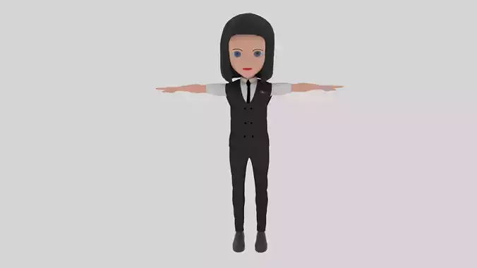Stewardess - Cartoon Character Woman