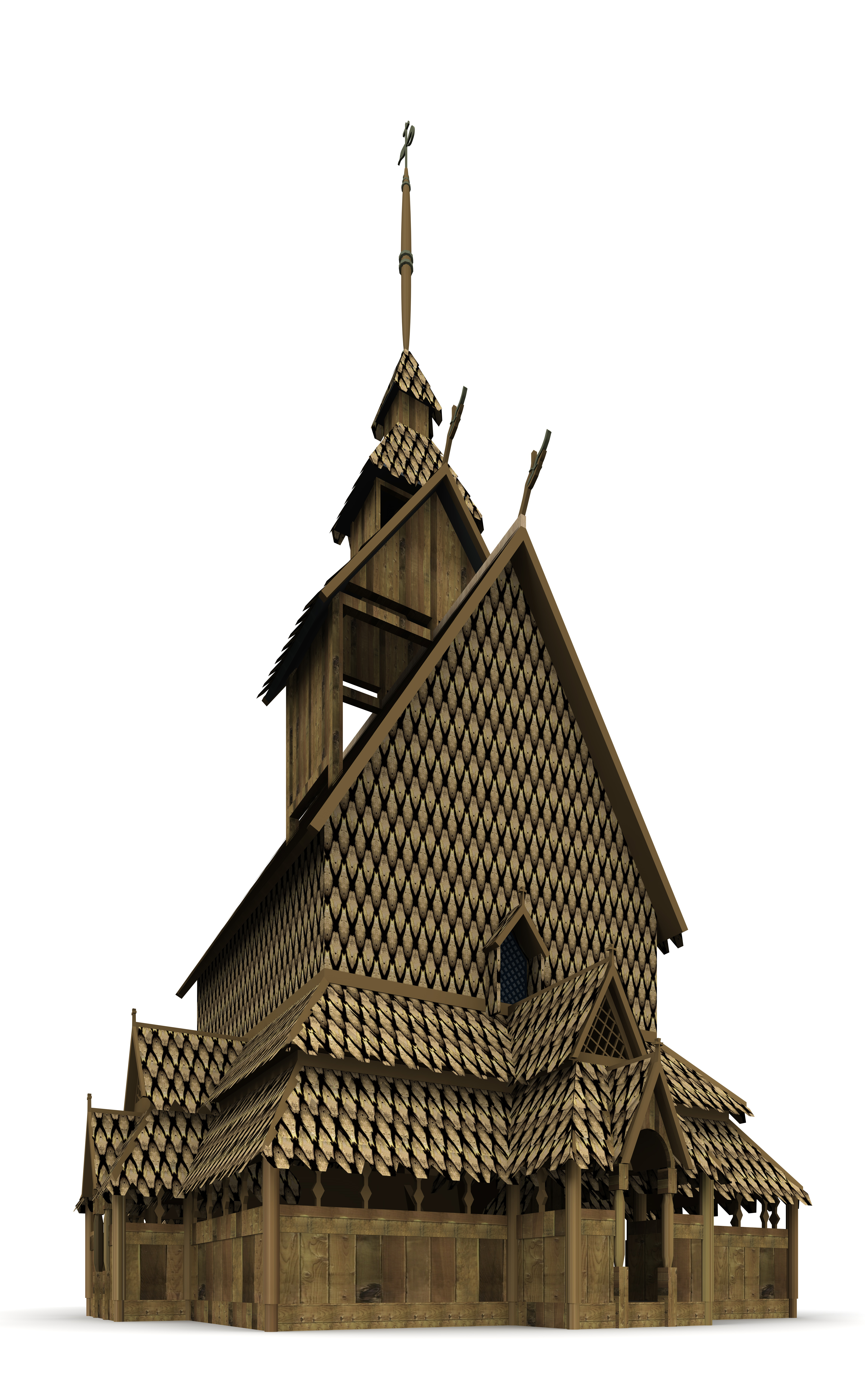 Borgund stave church 3D model_3