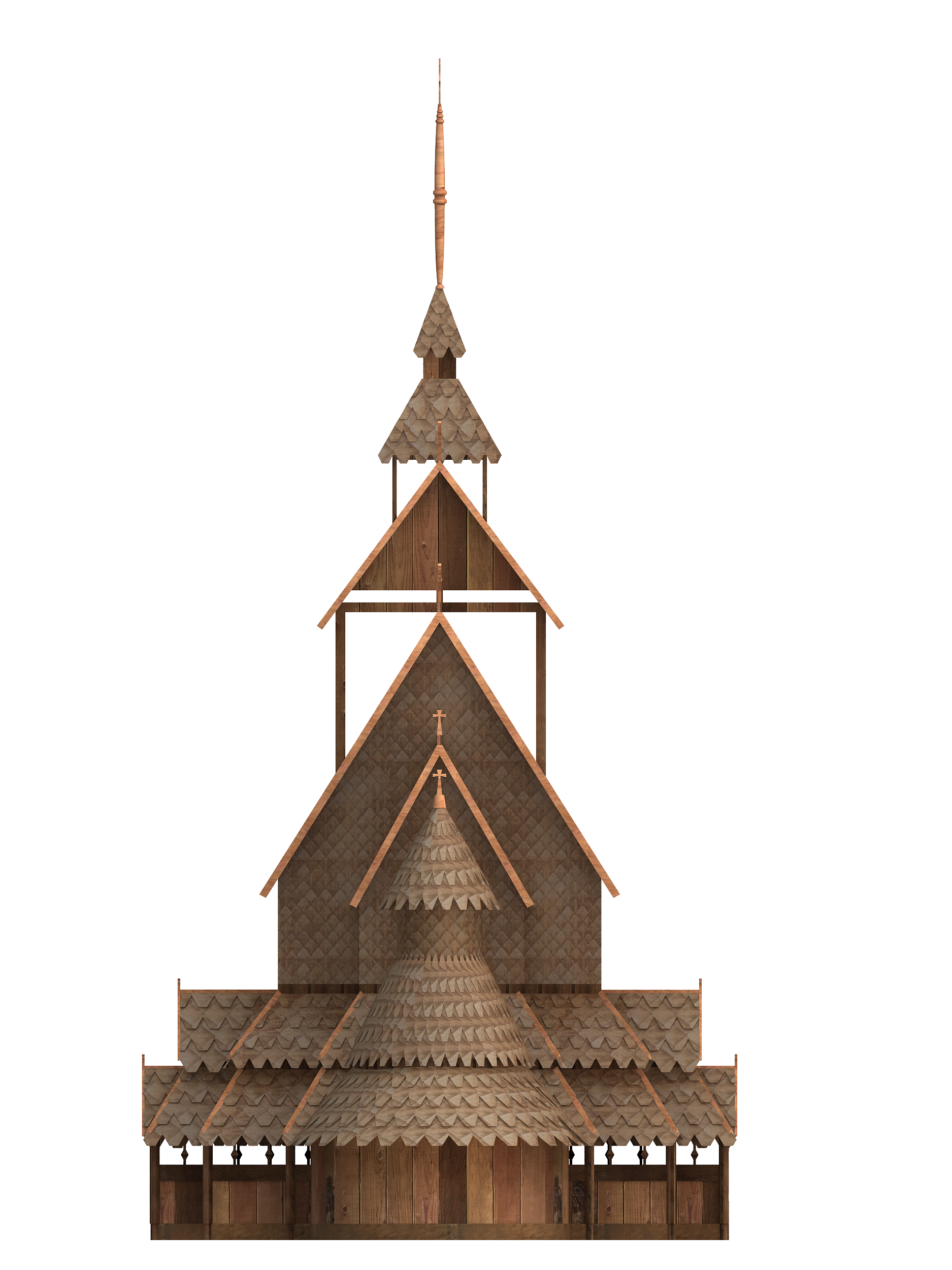 Borgund stave church 3D model_10