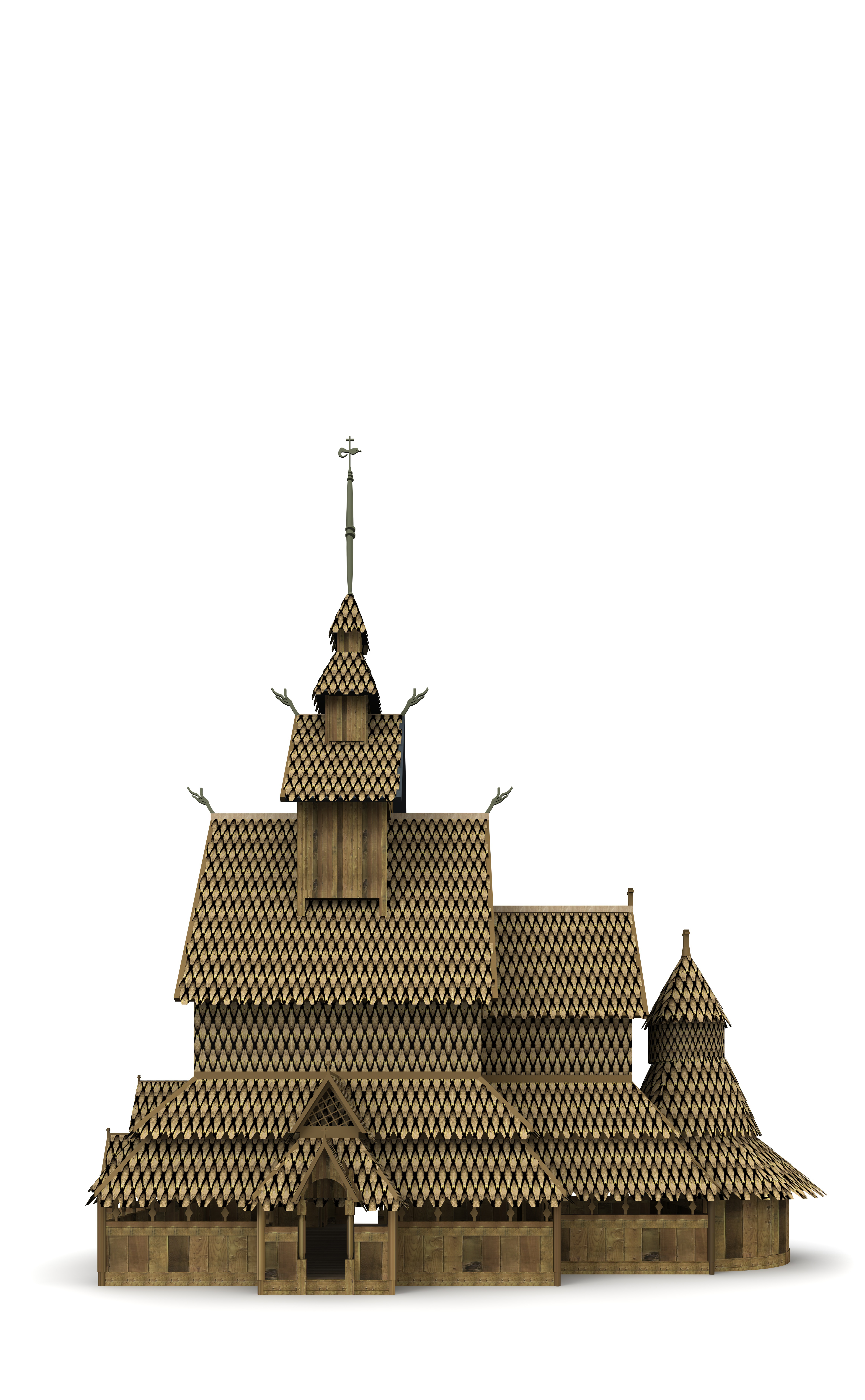Borgund stave church 3D model_6