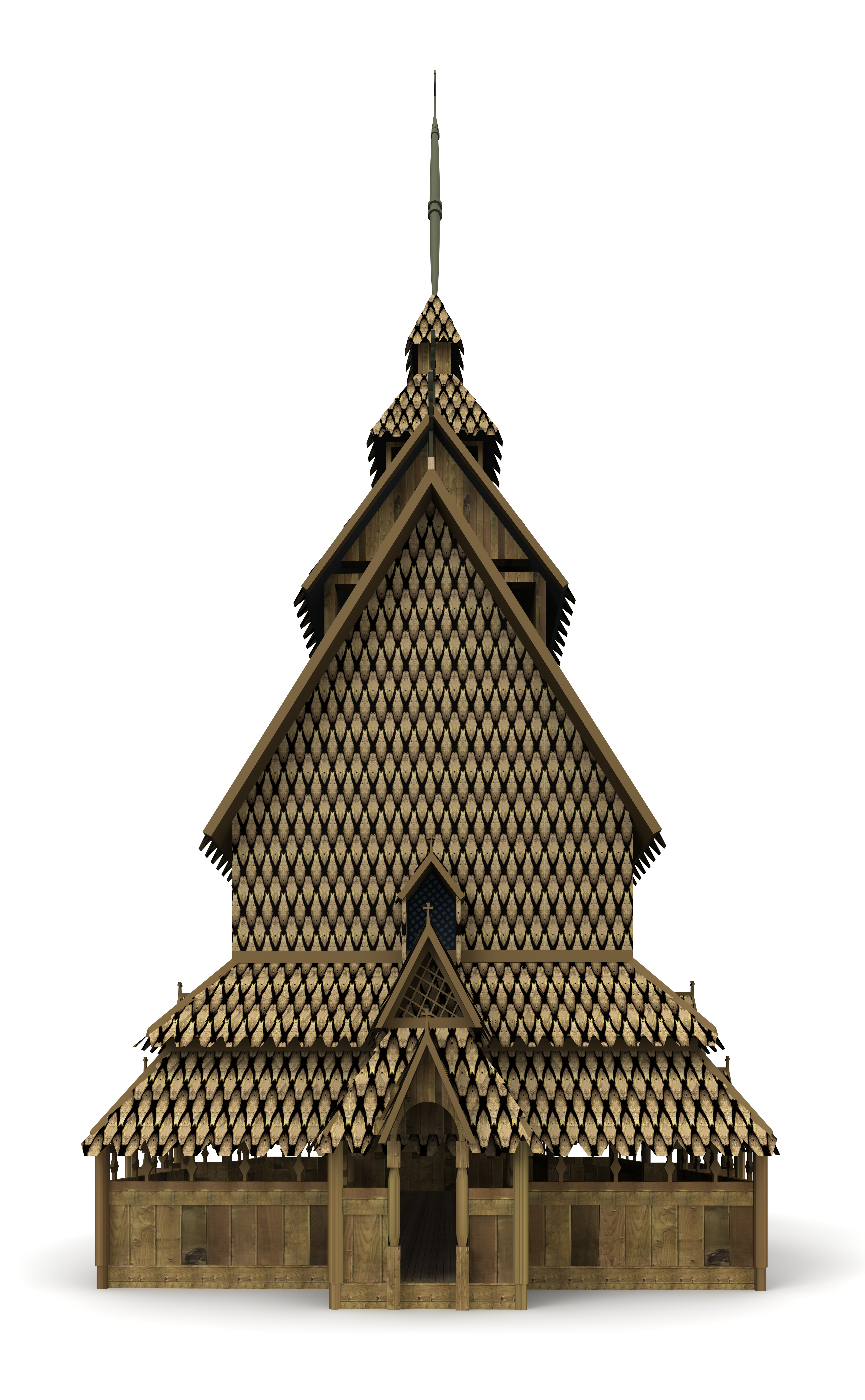 Borgund stave church 3D model_8