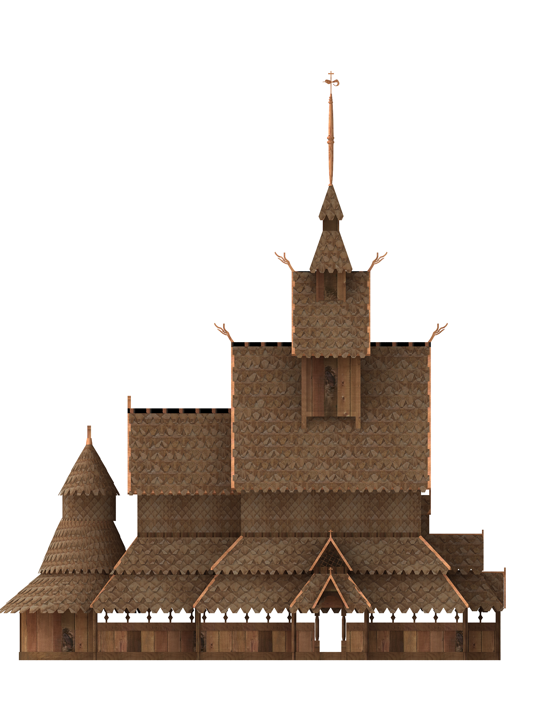 Borgund stave church 3D model_9