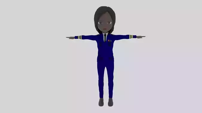 Commander - Cartoon Character Afro Woman