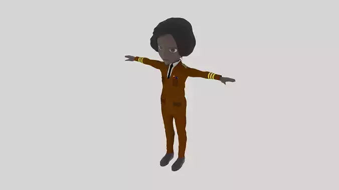 Commander - Cartoon Character Afro Woman
