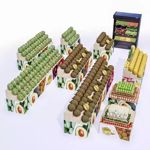 Fruits and vegetables Supermarket  Grocery store 3D model