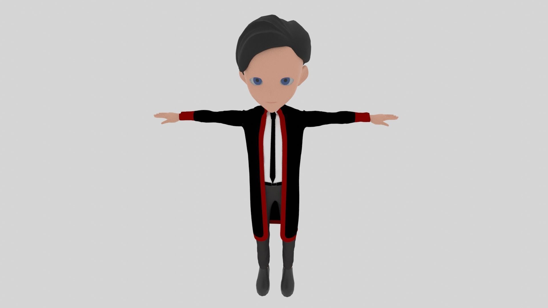 Graduate - Cartoon Character Man Low-poly 3D model_5