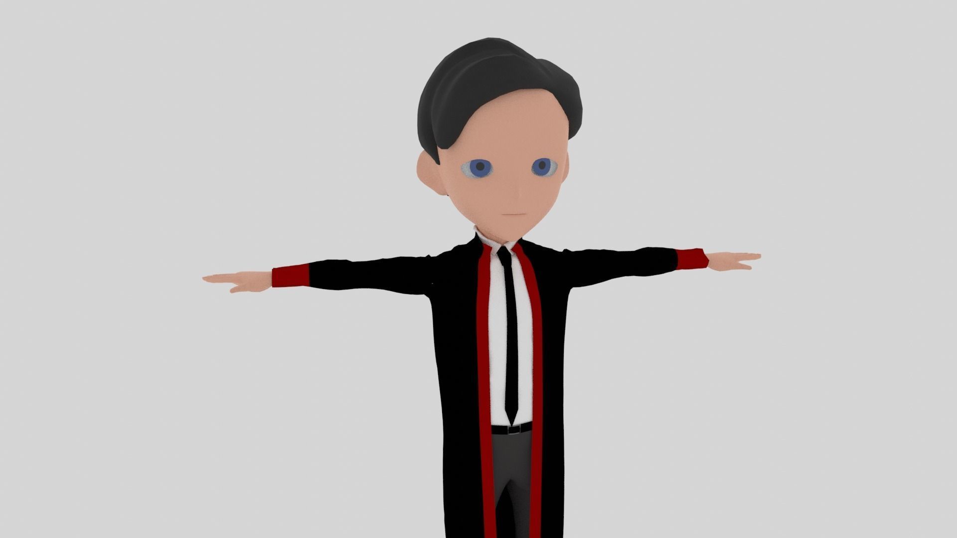 Graduate - Cartoon Character Man Low-poly 3D model_3