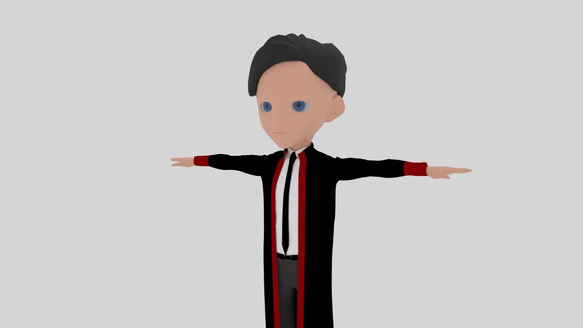 Graduate - Cartoon Character Man Low-poly 3D model_4