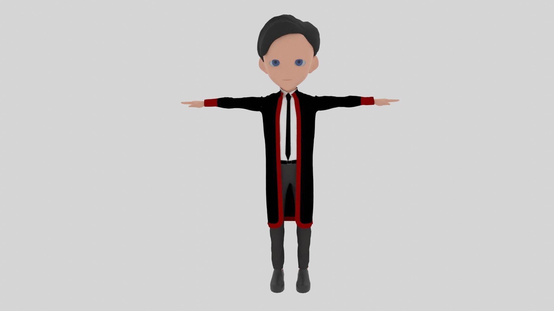 Graduate - Cartoon Character Man Low-poly 3D model_2