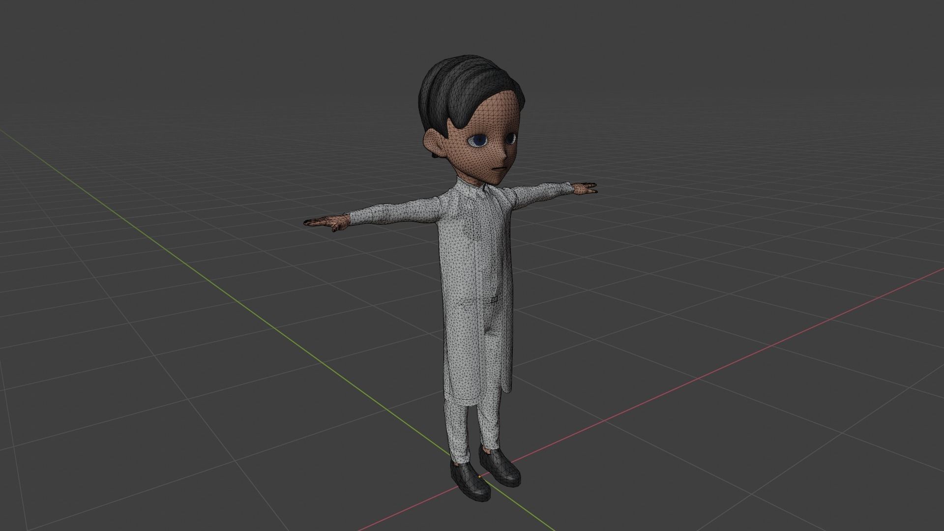 Graduate - Cartoon Character Man Low-poly 3D model_6