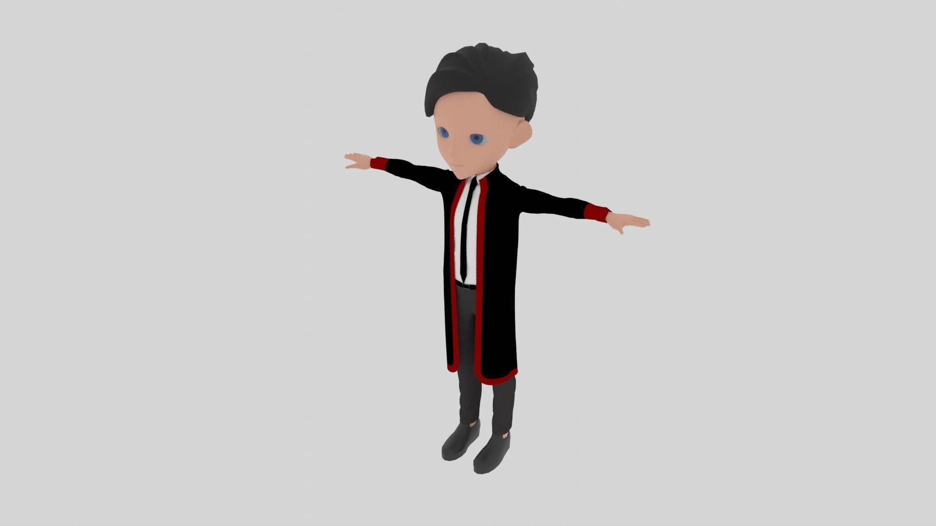 Graduate - Cartoon Character Man Low-poly 3D model_1