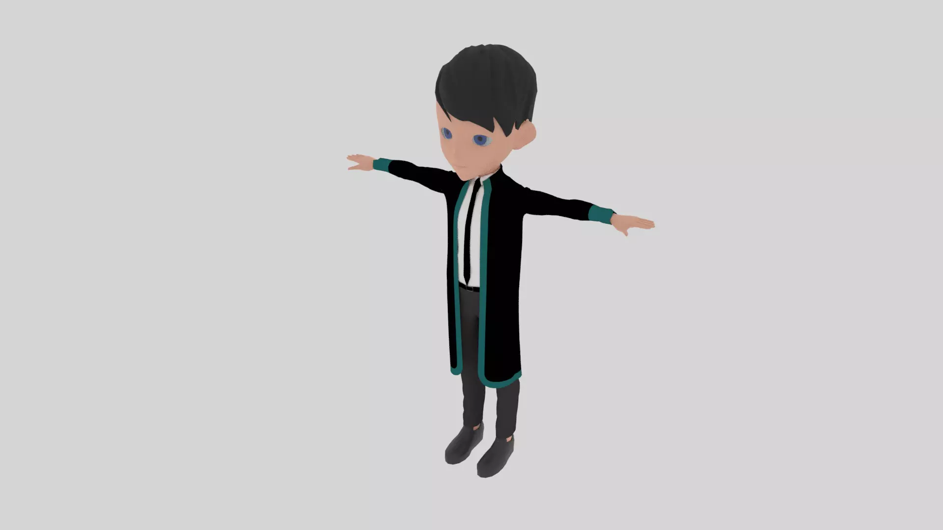 Graduate - Cartoon Character Man Low-poly 3D model_0