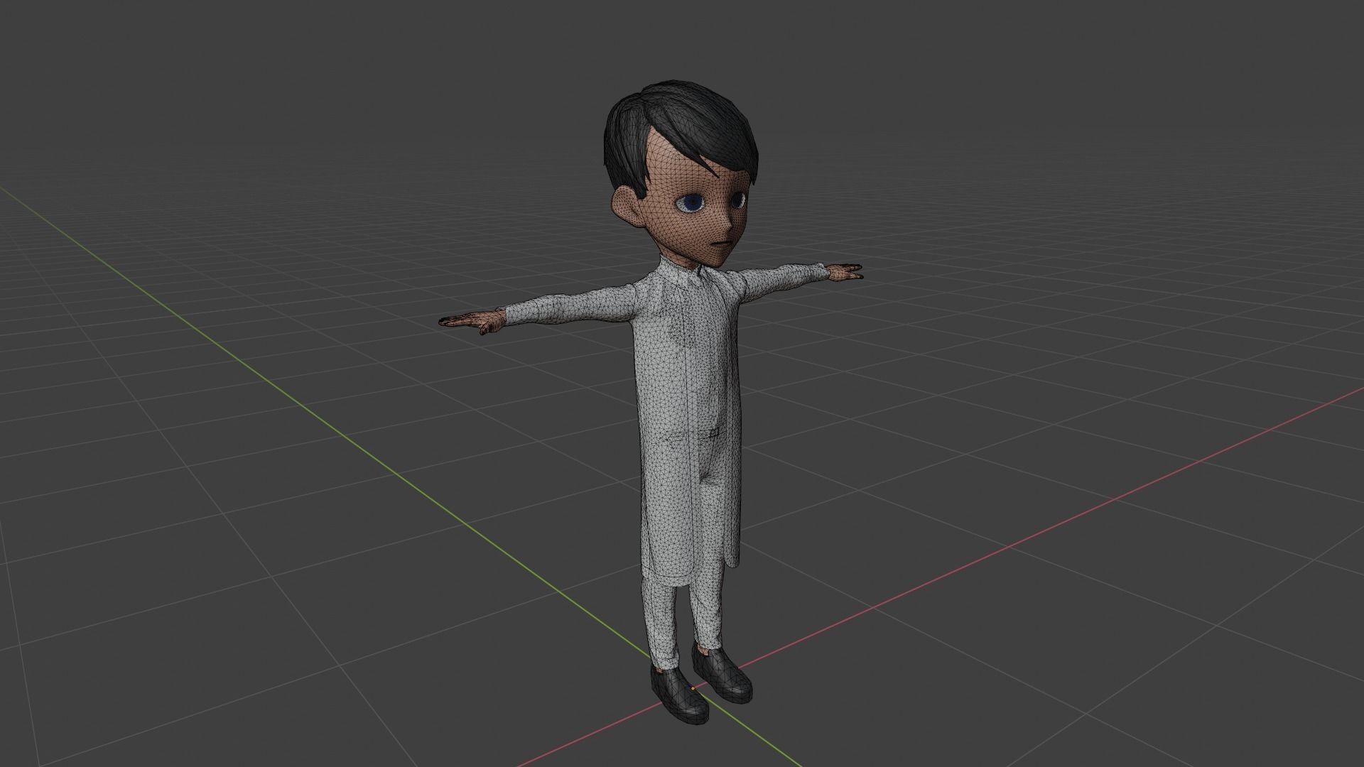 Graduate - Cartoon Character Man Low-poly 3D model_6