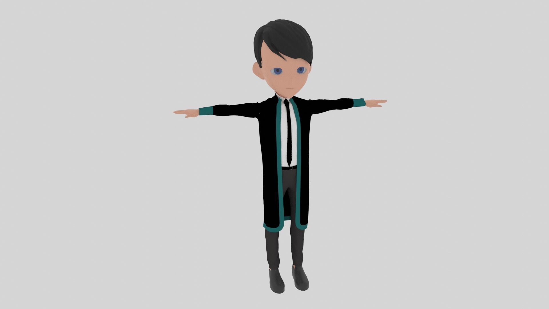 Graduate - Cartoon Character Man Low-poly 3D model_1