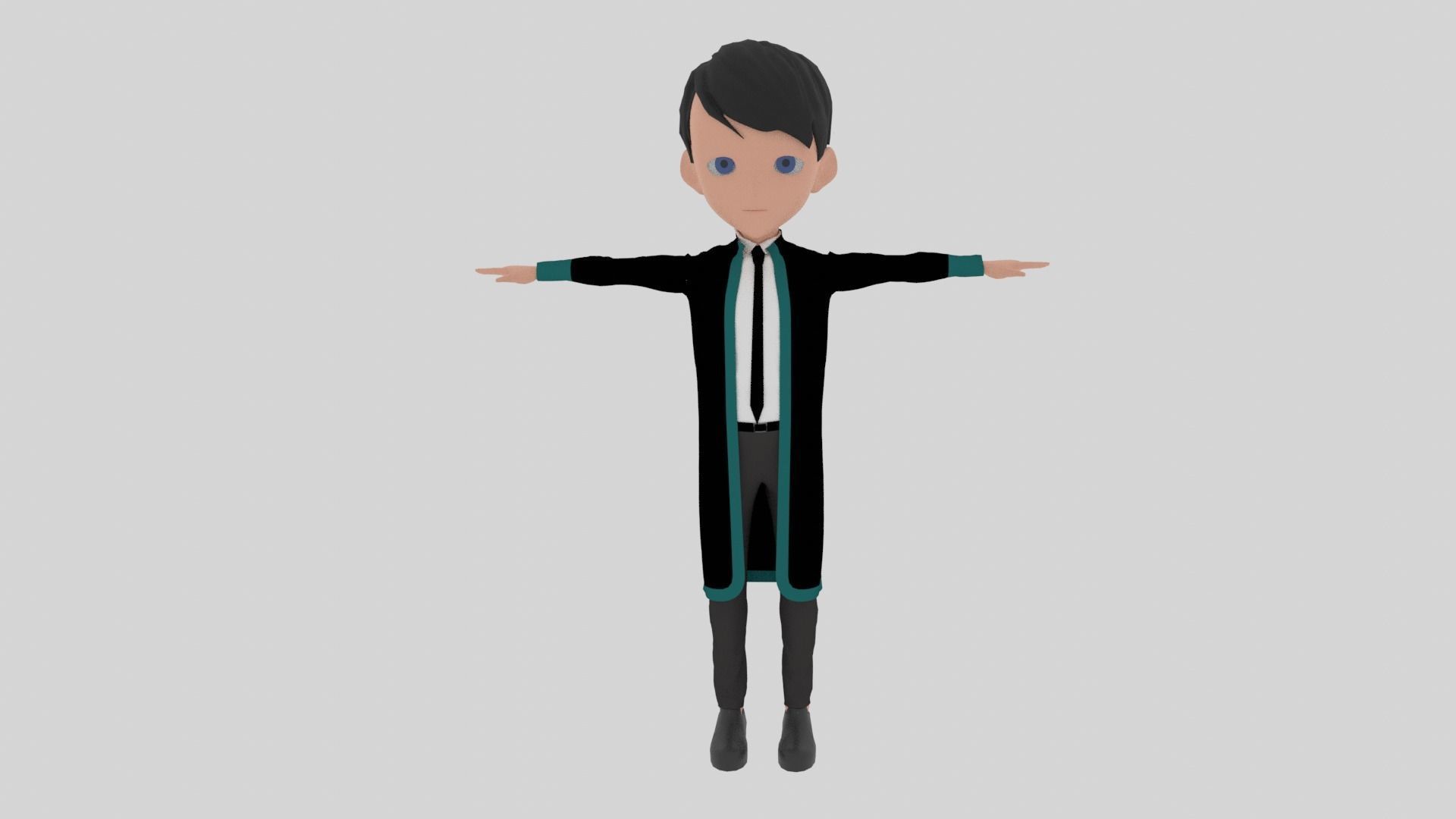 Graduate - Cartoon Character Man Low-poly 3D model_2