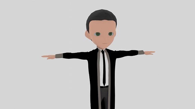 Graduate - Cartoon Character Man Low-poly 3D model