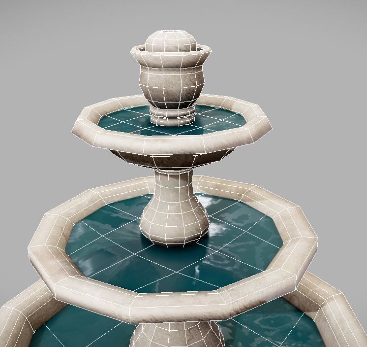 Fountain Low-poly 3D model_6