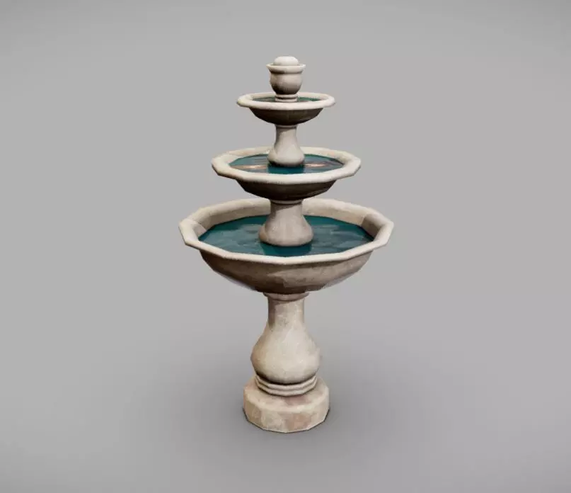 Fountain Low-poly 3D model_0