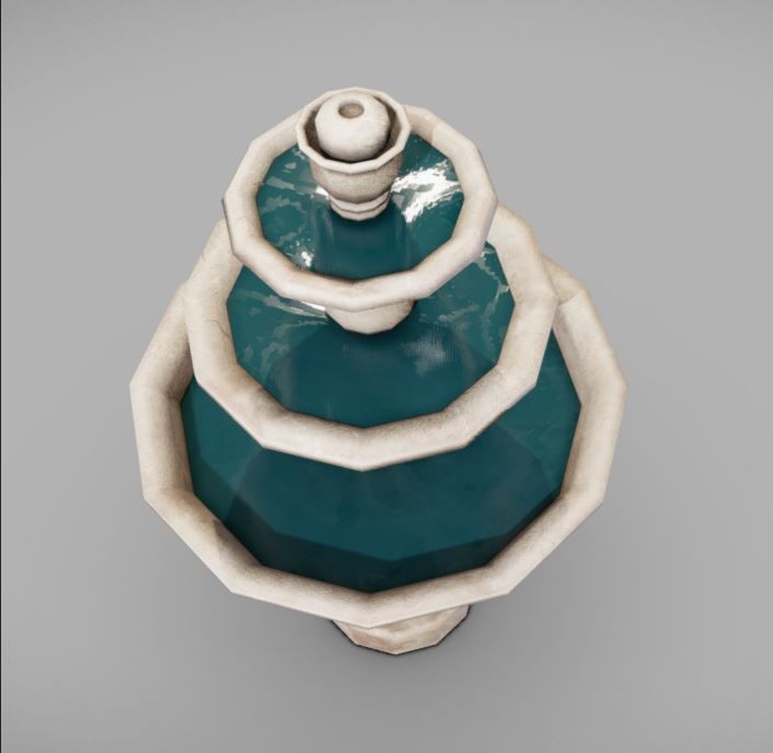 Fountain Low-poly 3D model_3