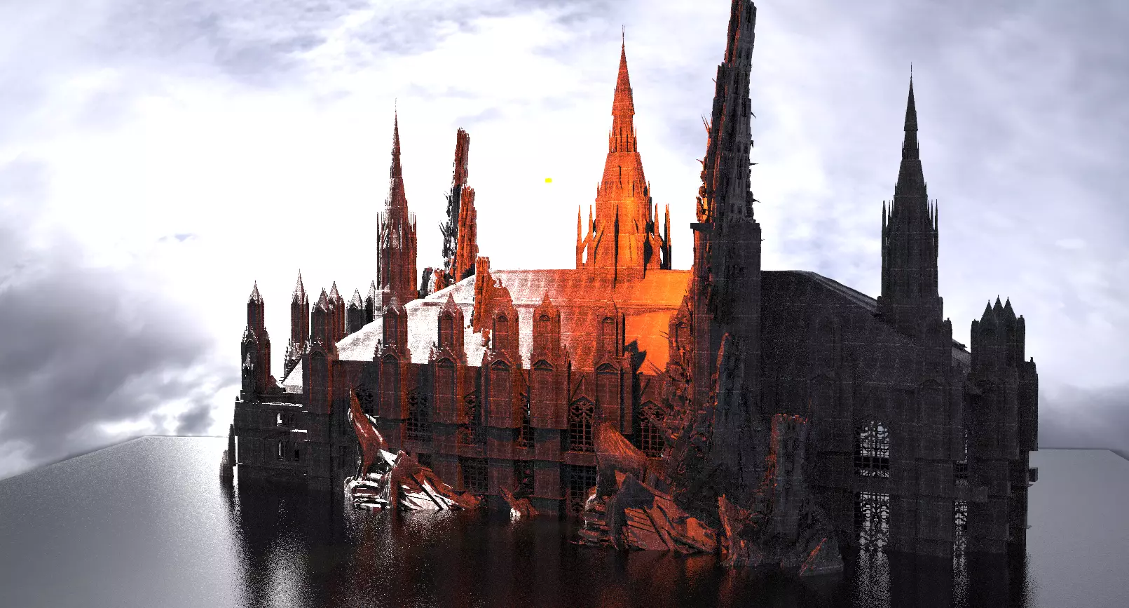 Arch Wizards Hall Mountain Depths cathedral 3D model_0