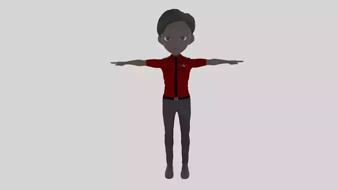 Pilot - Cartoon Character Afro Man 