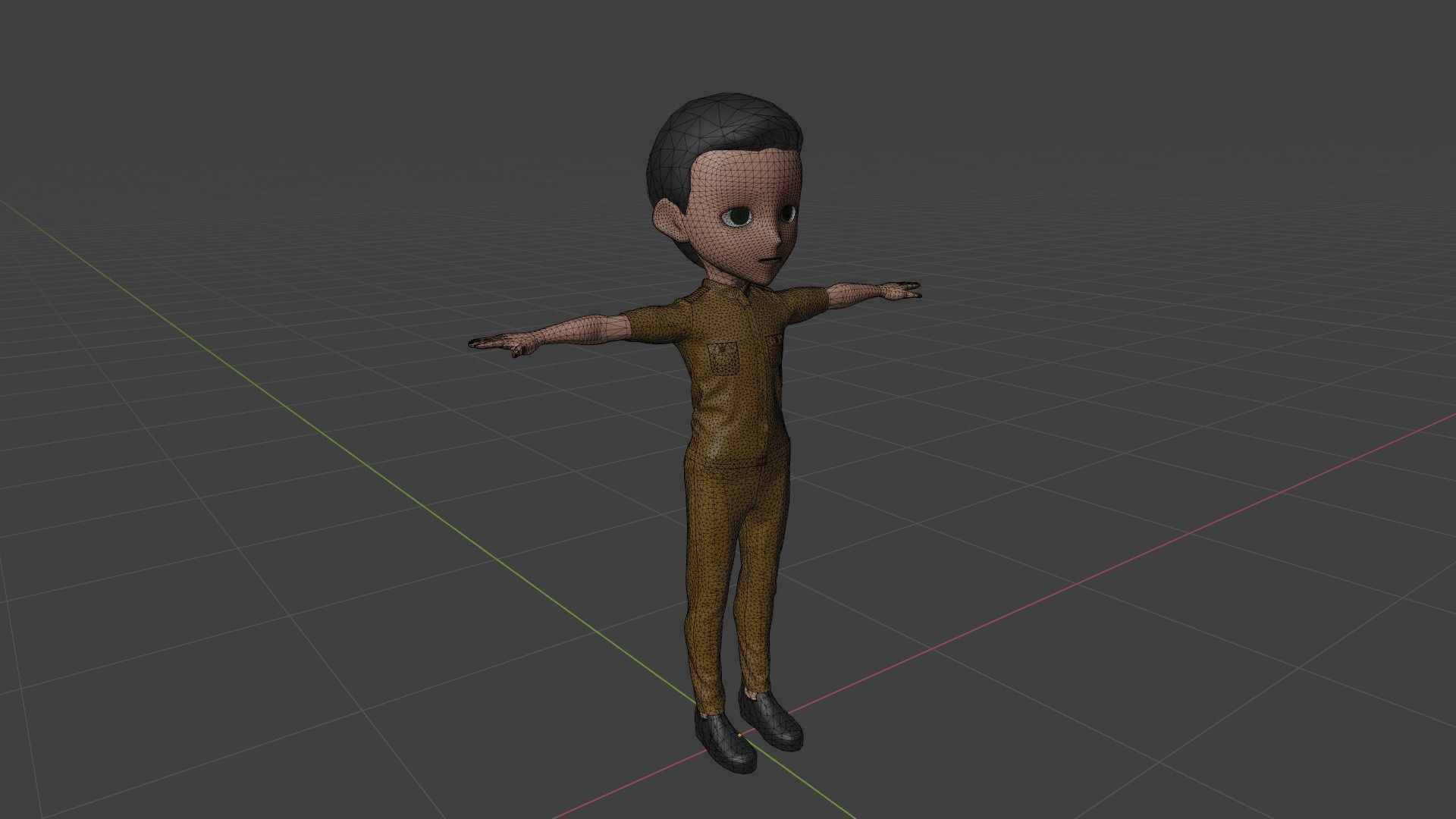 Pilot - Cartoon Character Man  Low-poly 3D model_6