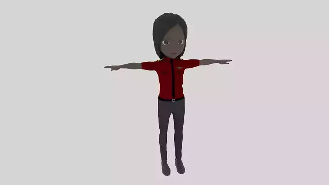 Pilot - Cartoon Character Afro Woman 