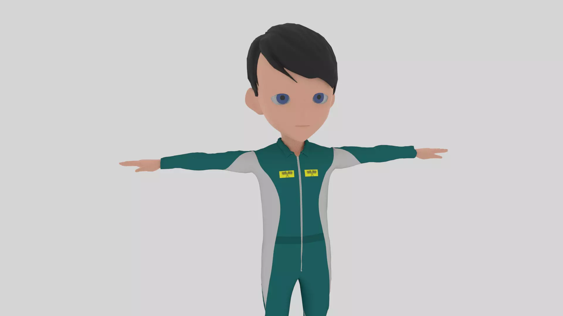 Racer - Cartoon Character Man Low-poly 3D model_0