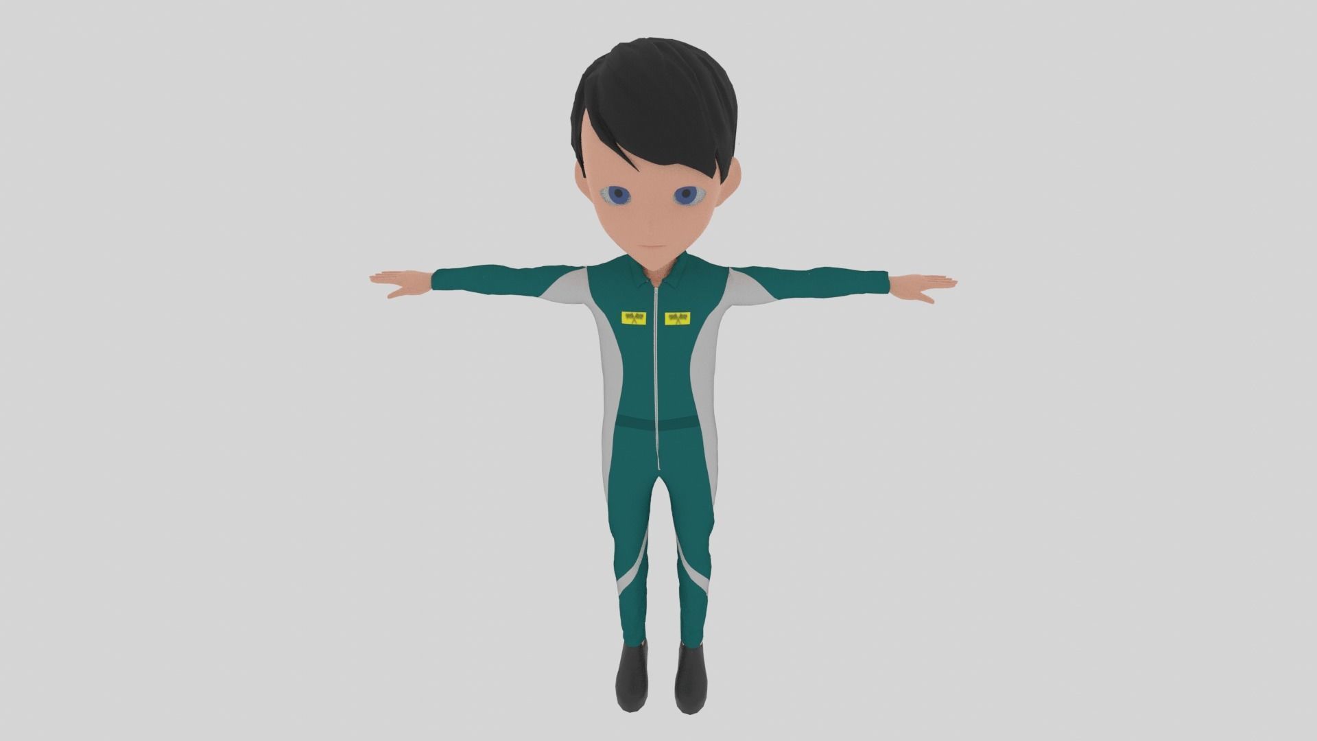 Racer - Cartoon Character Man Low-poly 3D model_5