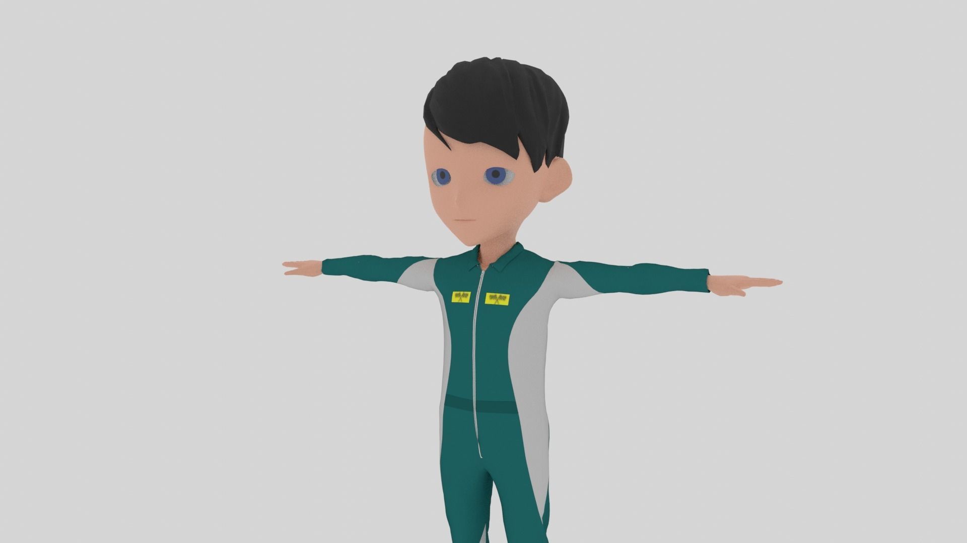 Racer - Cartoon Character Man Low-poly 3D model_4