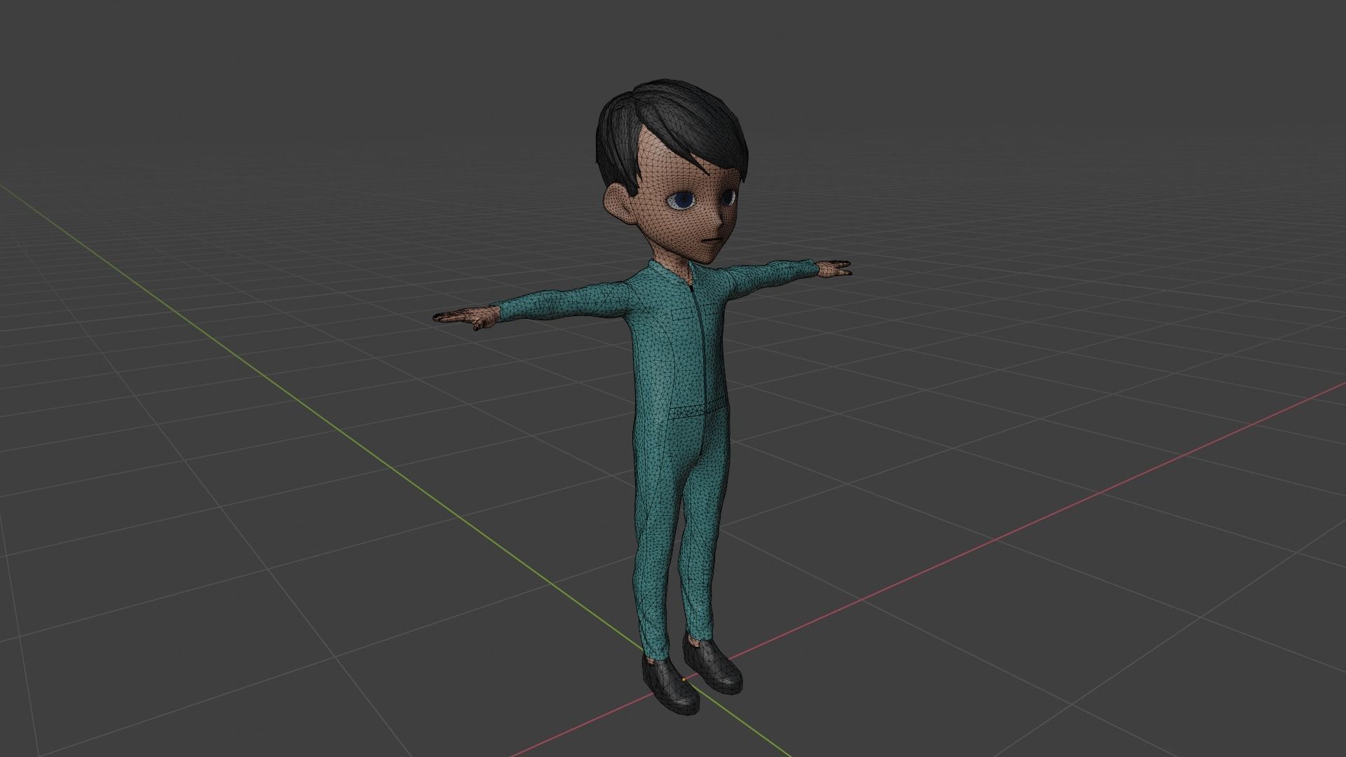 Racer - Cartoon Character Man Low-poly 3D model_6