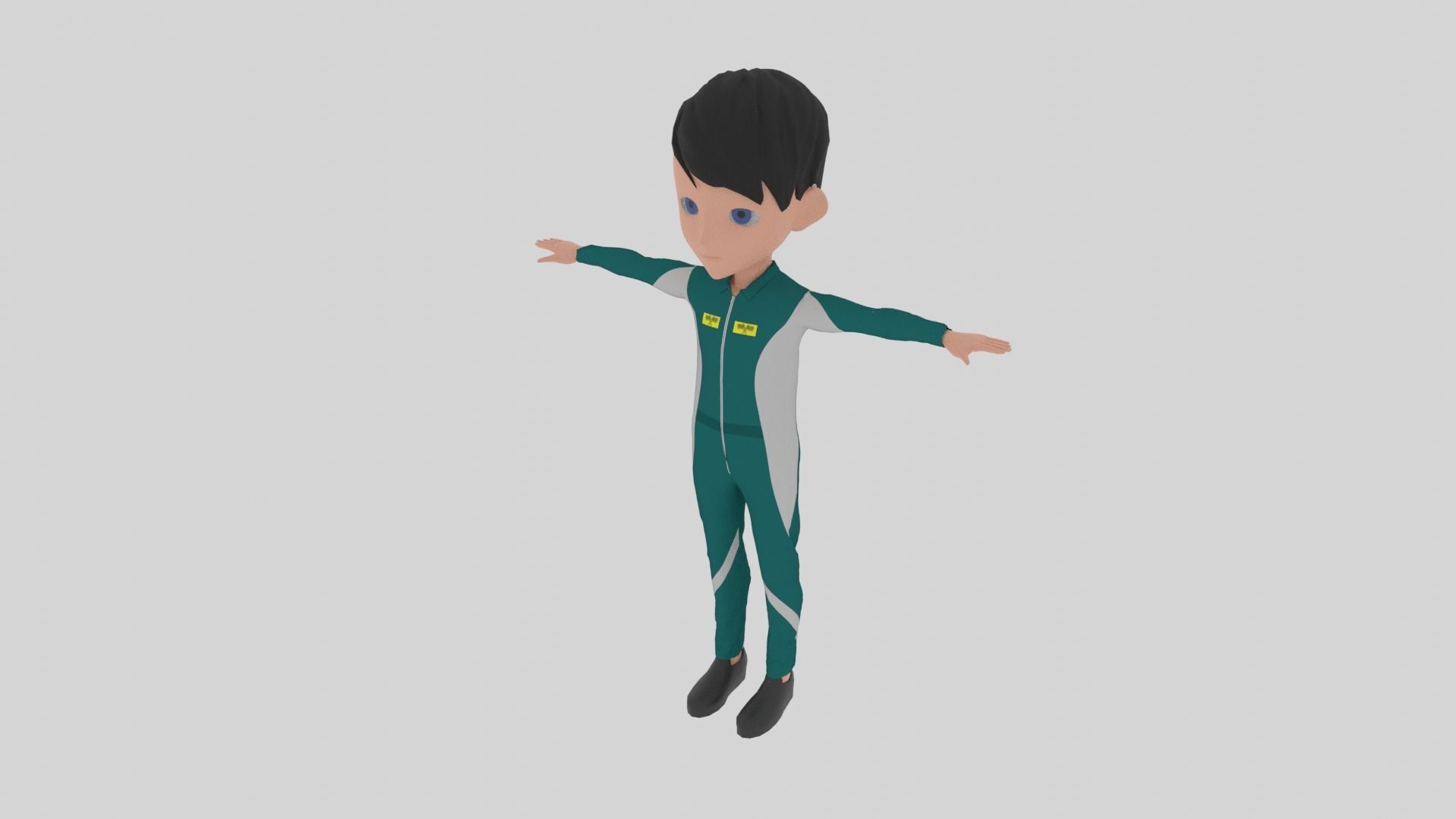 Racer - Cartoon Character Man Low-poly 3D model_2