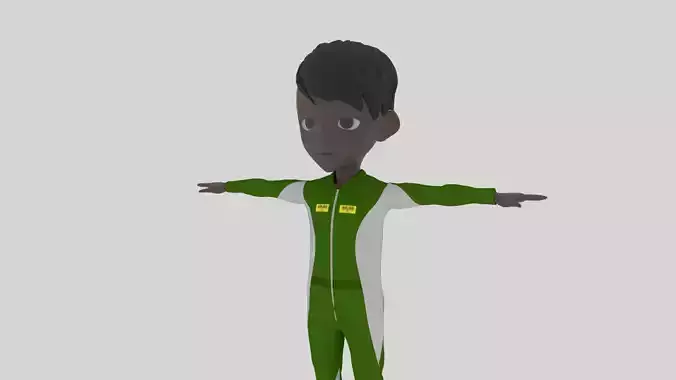 Racer - Cartoon Character Afro Man