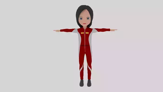 Racer - Cartoon Character Woman
