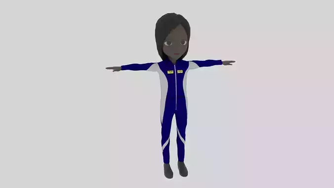 Racer - Cartoon Character Afro Woman