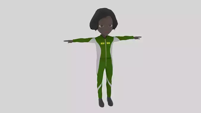 Racer - Cartoon Character Afro Woman