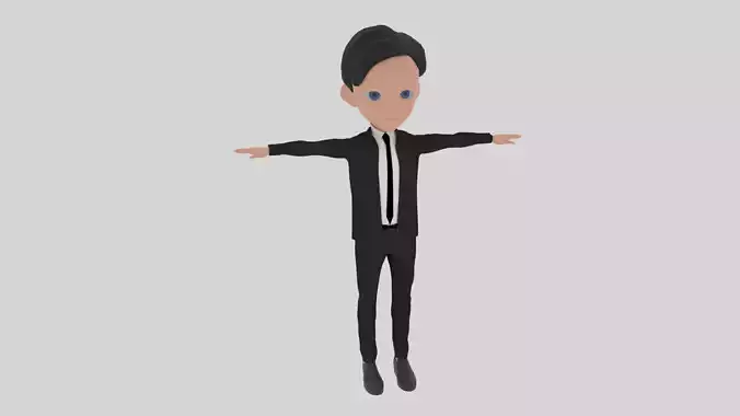 Cartoon Character Man With Suit