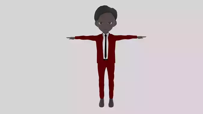 Cartoon Character Afro Man With Suit