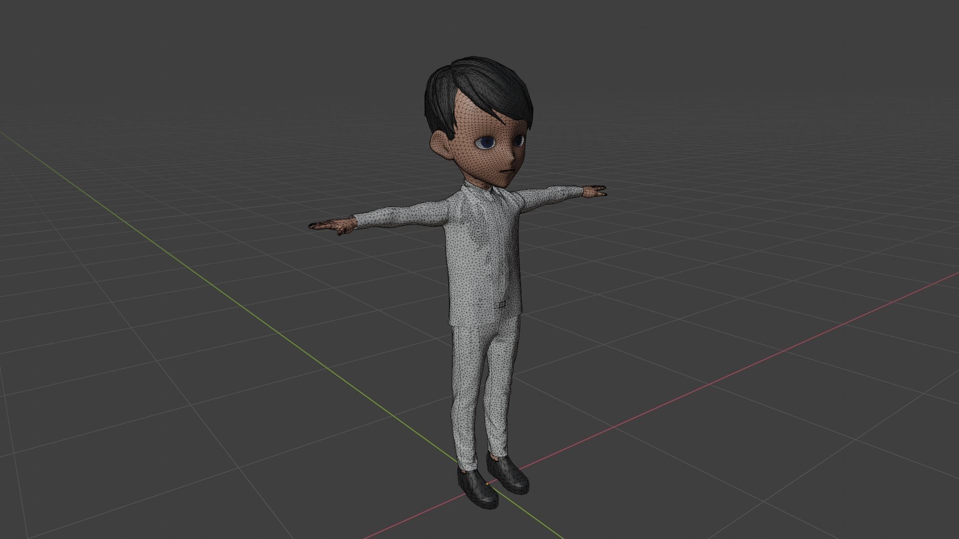 Cartoon Character Man With Suit Low-poly 3D model_6