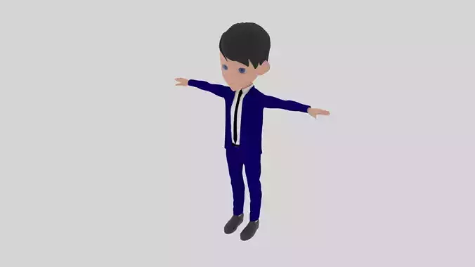Cartoon Character Man With Suit