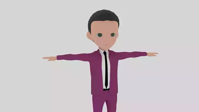 Cartoon Character Man With Suit