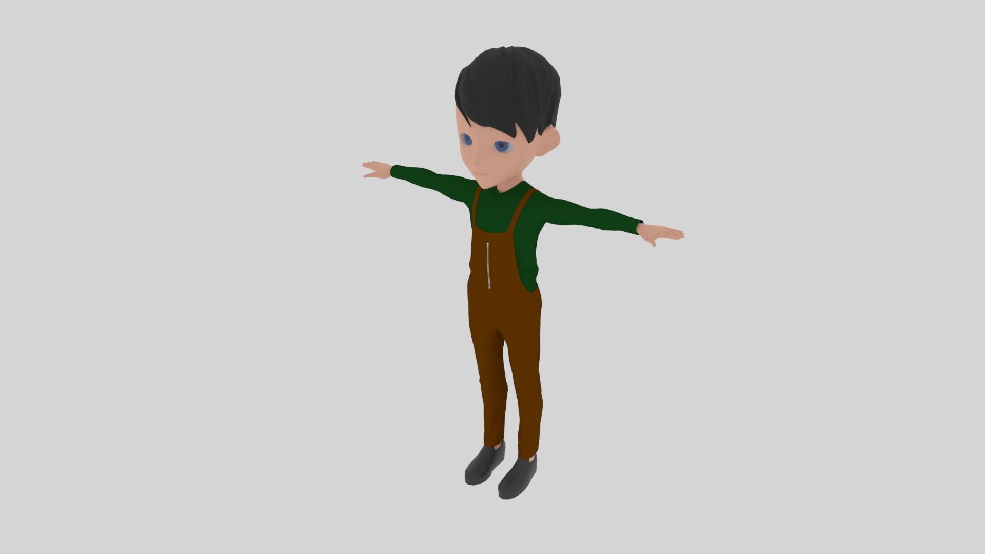 Plumber - Cartoon Character Man Low-poly 3D model_1