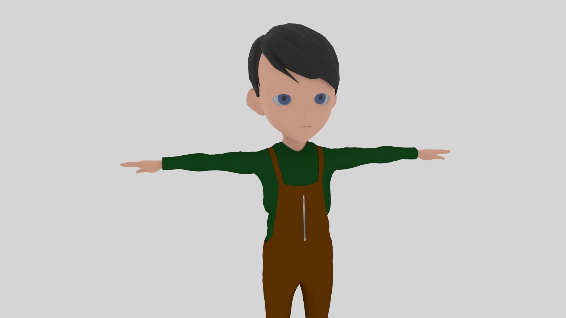 Plumber - Cartoon Character Man Low-poly 3D model_3