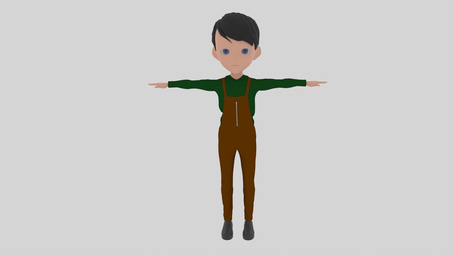 Plumber - Cartoon Character Man Low-poly 3D model_2