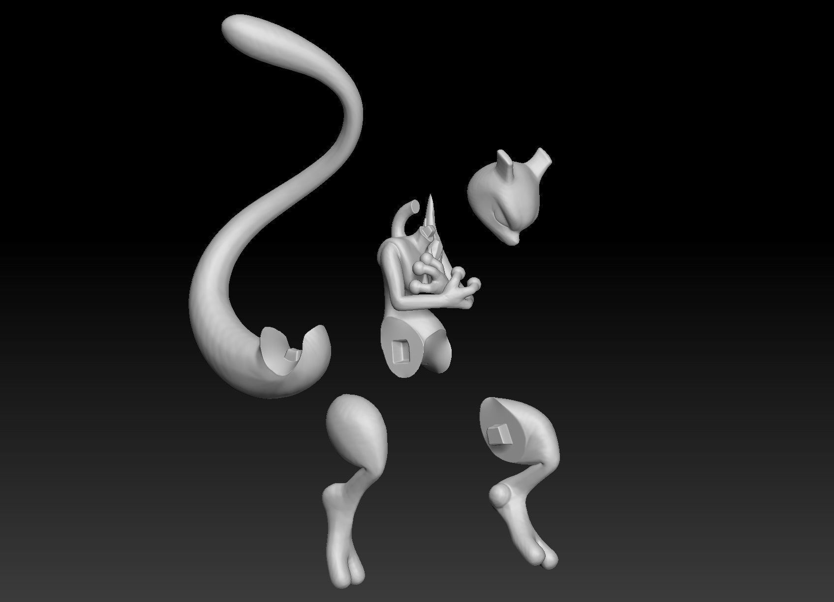 Pokemon Shadow Mewtwo 3D print model_4
